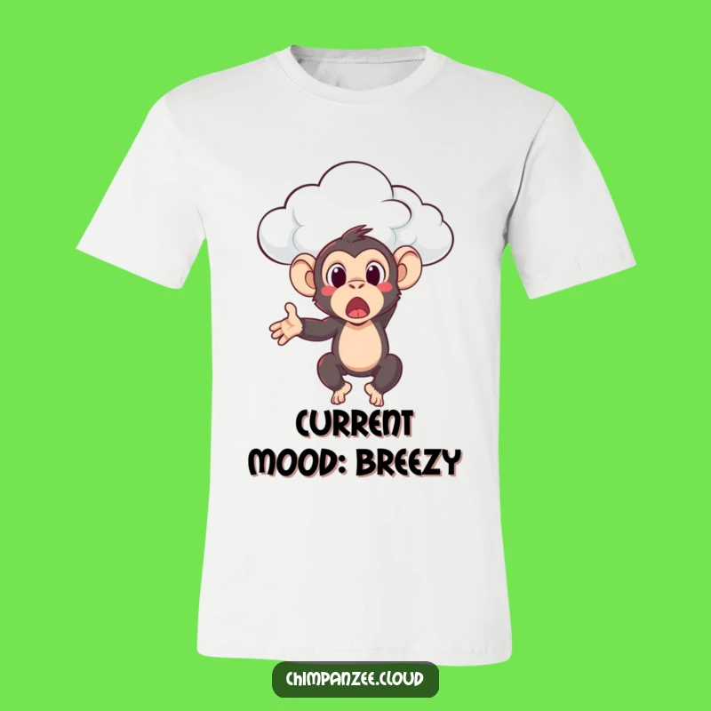 Funny Surprised Chimpanzee Cloud T-Shirt: Hilarious Primate Toss Tee for Comedic Moments