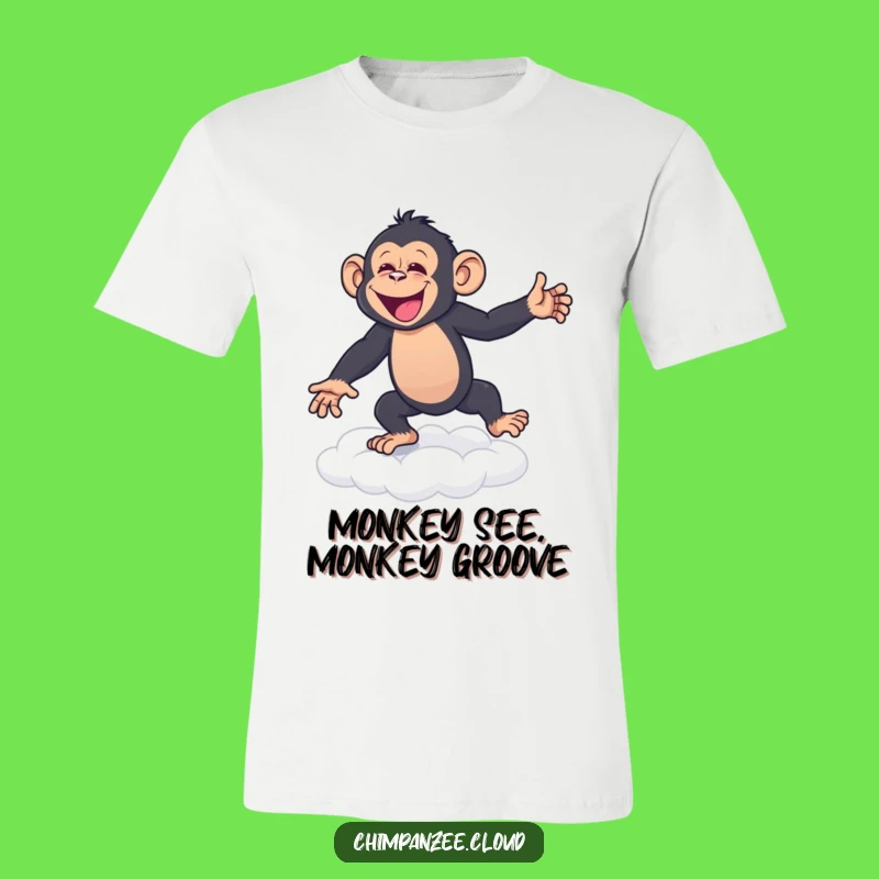 Funny Chimp Cloud Dance T-Shirt: Joyful Primate's Happy Dance Tee, Gift Idea