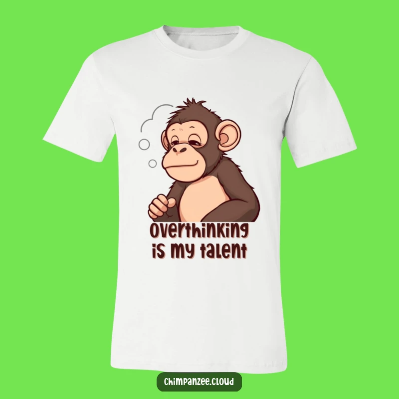 Funny Thoughtful Chimpanzee Cloud T-Shirt: Ponder Life's Whimsy