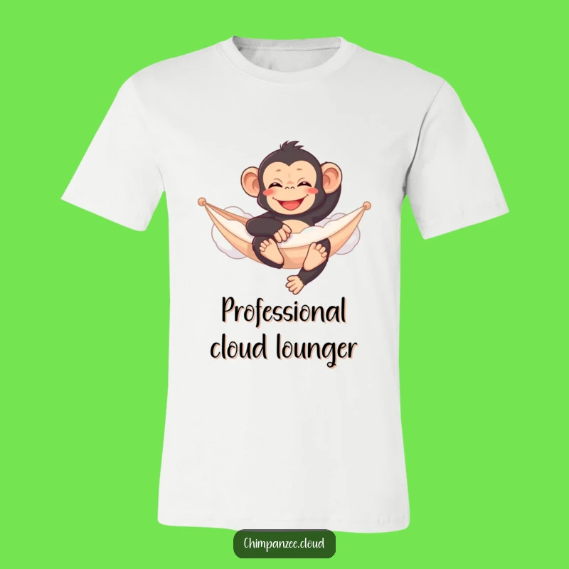 Funny Content Chimp Cloud Hammock T-Shirt - Relaxed Primate Tee Gift