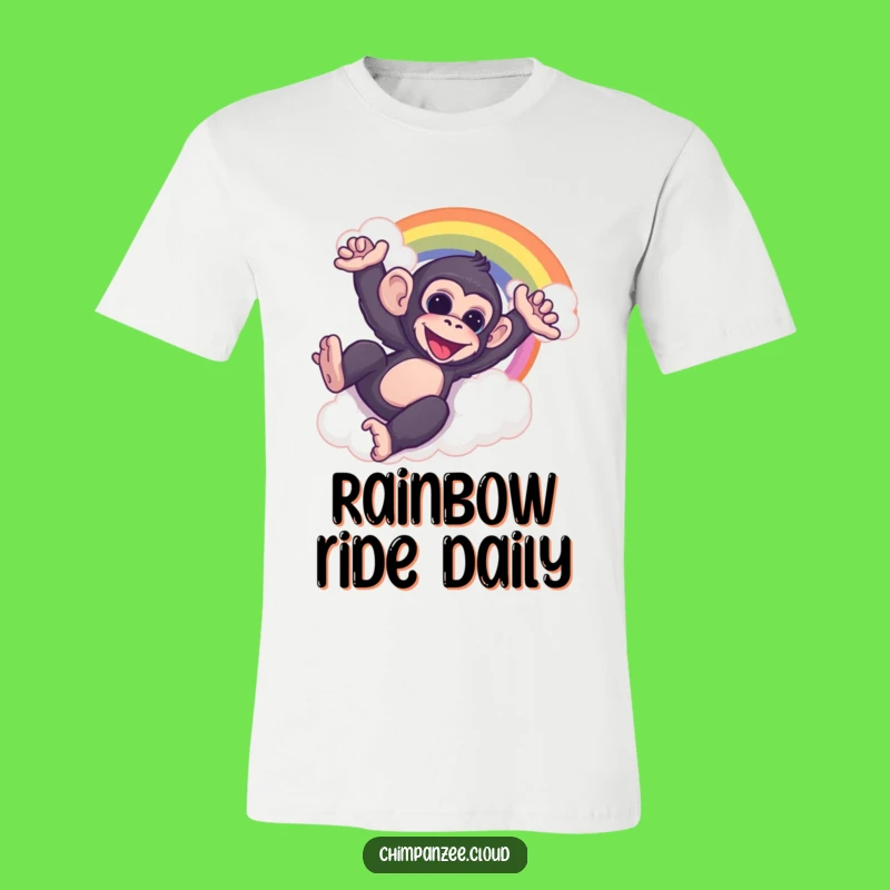 Funny Chimp Rainbow Slide T-Shirt: Whimsical Chimp Tee for Fun Lovers