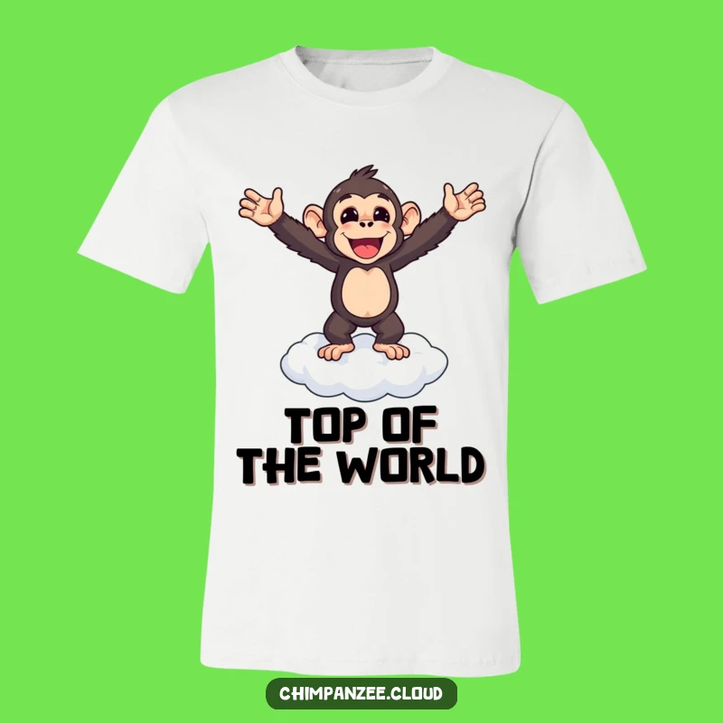 Funny Chimp Victory Tee: Triumphant Monkey's Cloud Top Glory Shirt