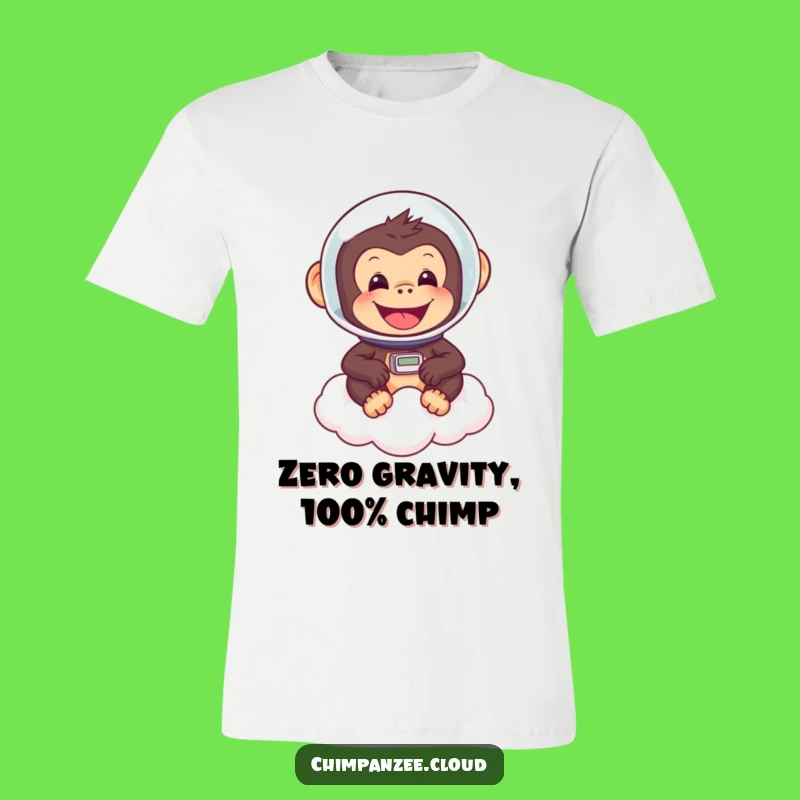 Funny Astronaut Chimp T-Shirt: Cheerful Chimp in Space, Cool Gift for Him/Her