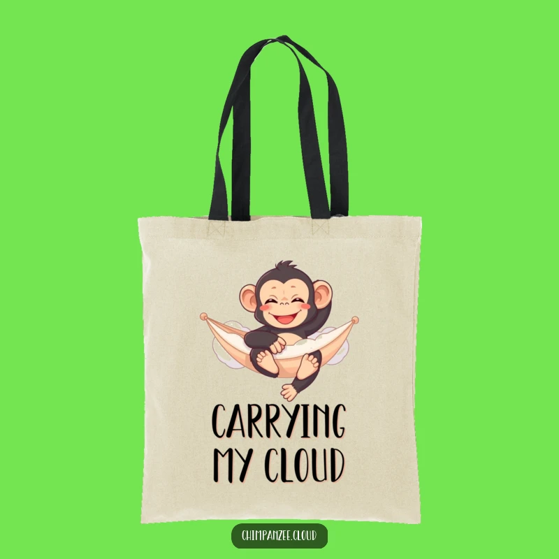 Funny Content Chimp Cloud Hammock Tote Bag - Relaxing Carryall Gift
