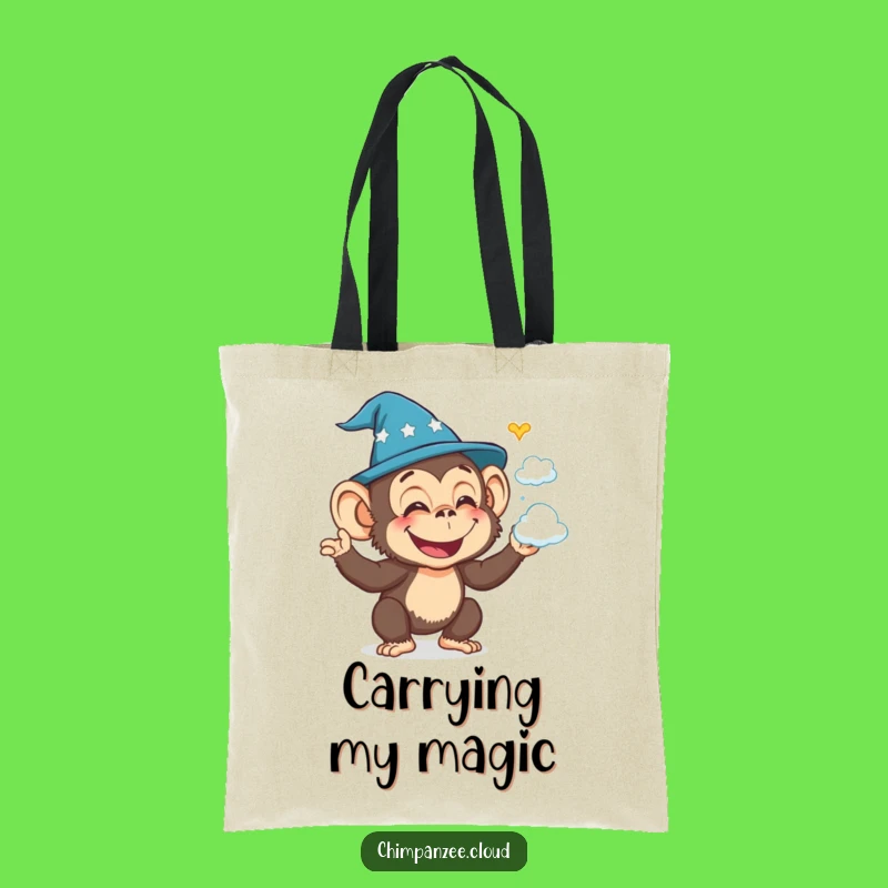 Funny Wizard Chimp Tote Bag: Conjurer Carryall, Magical Funny Gift