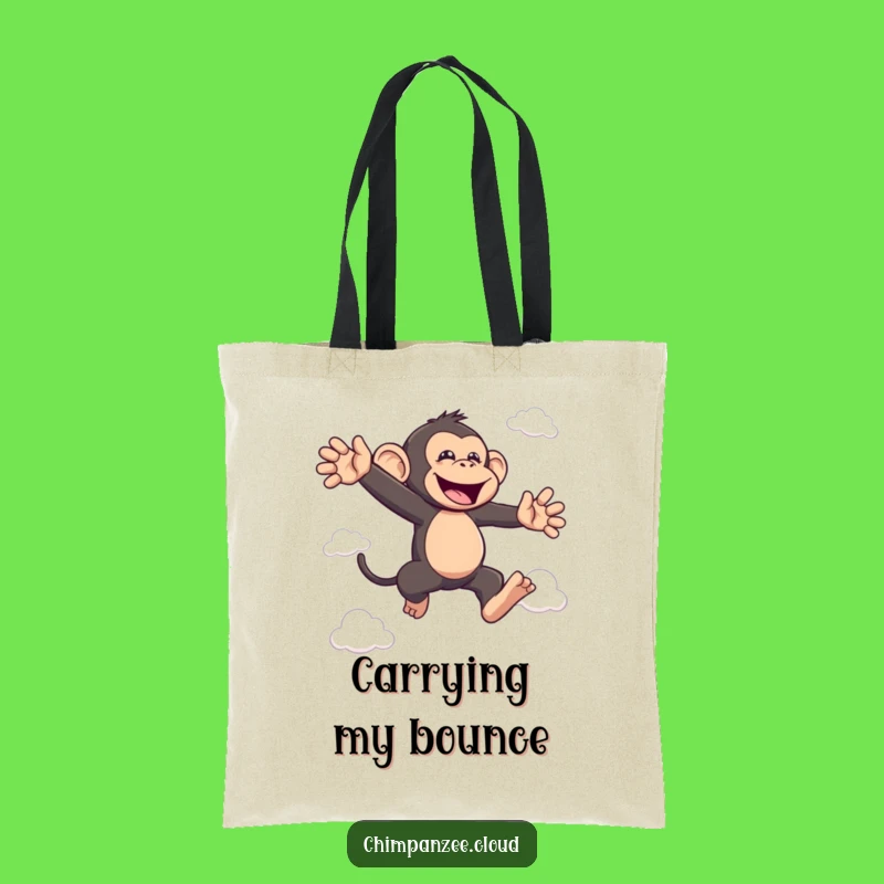 Funny Bouncing Chimp Tote Bag: Hilarious Monkey Carry-All for Joyful Errands