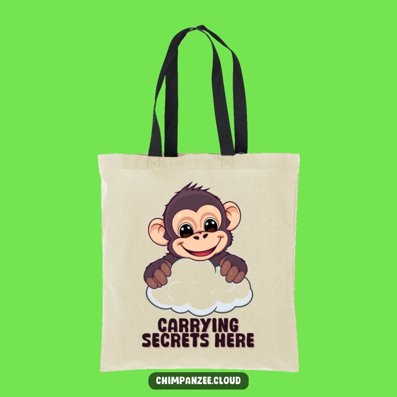 Funny Cheeky Chimpanzee Tote Bag - Cloud Grin Accessory