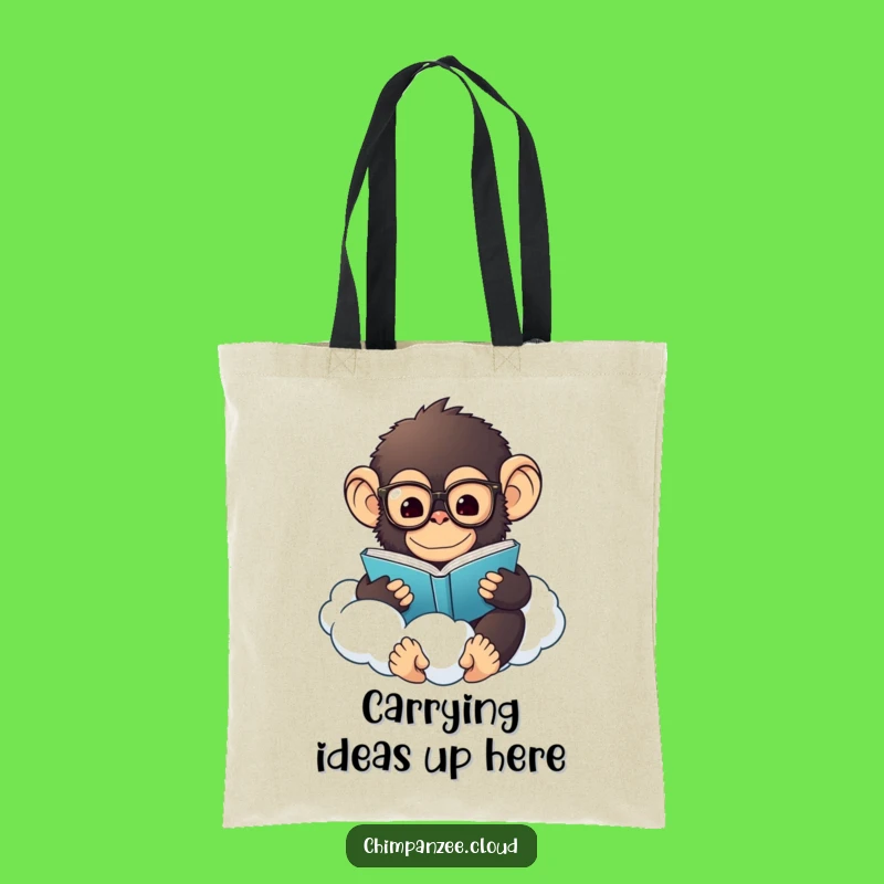 Funny Chimp Book Tote: Carry Your Reads with a Chimp on a Cloud, Great Funny Gift