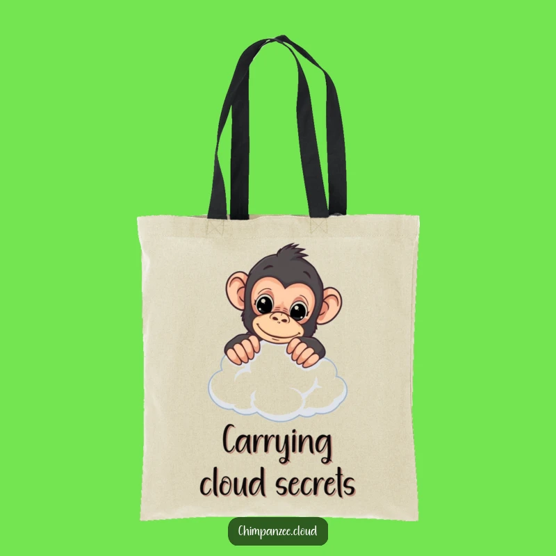 Funny Chimp Cloud Tote Bag - Curious Primate's Sky High Carryall