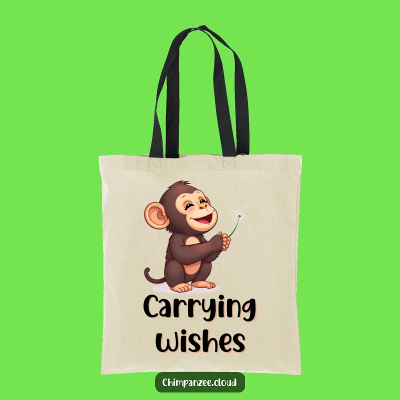 Funny Chimp Dandelions Starry Sky Tote Bag - Whimsical Dream Carryall Gift