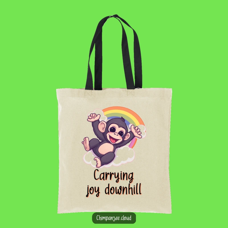 Funny Chimp Rainbow Slide Tote Bag: Carry Your Fun Everywhere