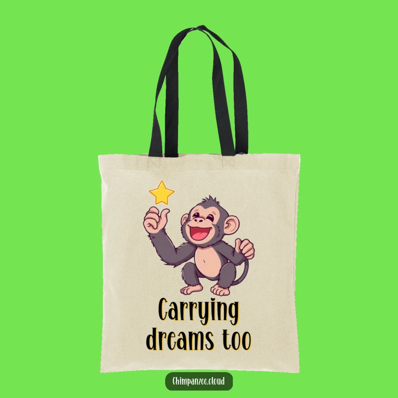 Funny Chimp Star Reach Tote Bag: Carry Your Dreams