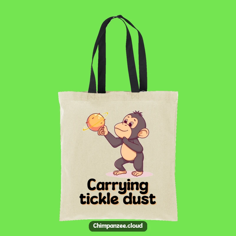 Funny Chimp Tickling Comet Tote Bag - Whimsical Space Accessory Gift