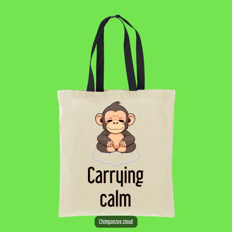 Funny Chimp Zen Tote Bag: Meditating Monkey's Peaceful Carry-All