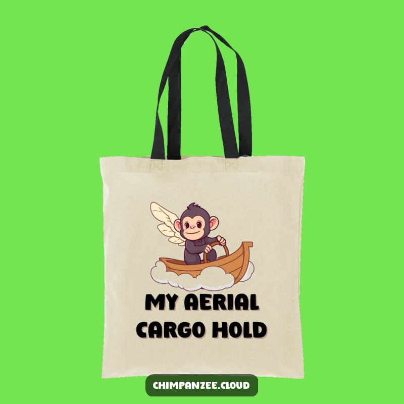 Funny Chimpanzee Cloud Boat Tote Bag: Carry Your Laughs