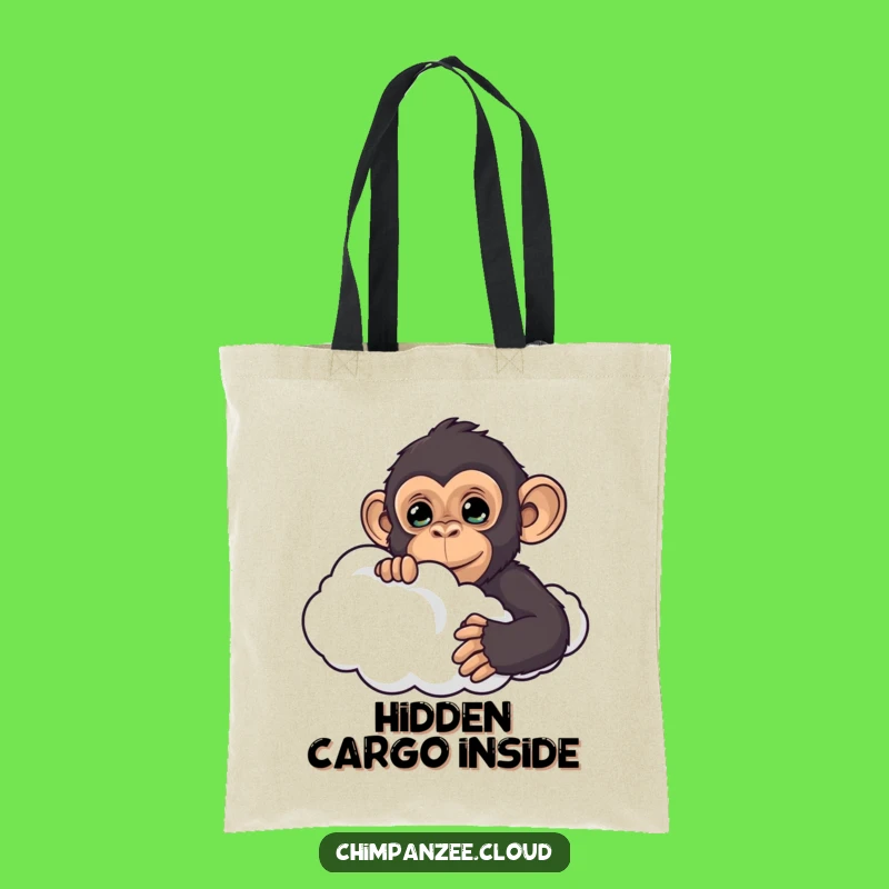 Funny Curious Chimp Cloud Tote Bag: Carry Your Curiosity