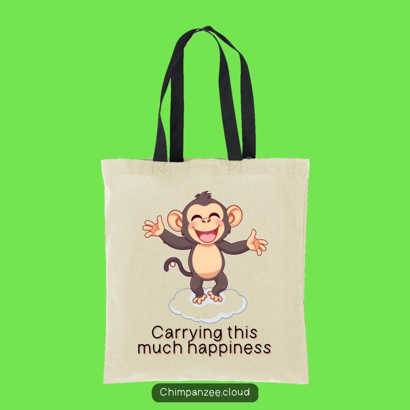 Funny Joyful Chimpanzee Dancing Tote Bag: Carry Your Joy Everywhere